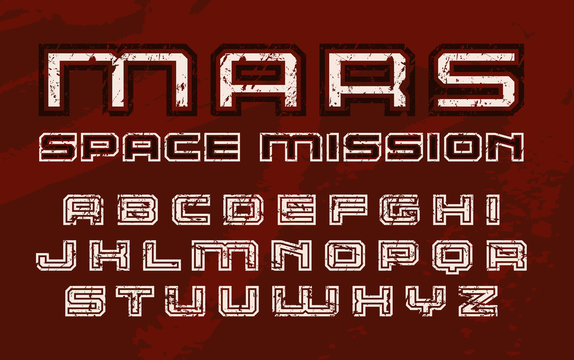 Square sanserif font with contour