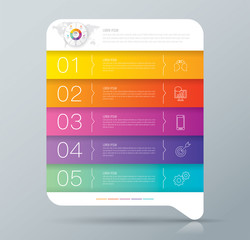 Aufkleber - Infographics design vector and business icons with 5 options.