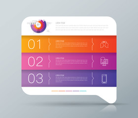 Aufkleber - Infographics design vector and business icons with 3 options.