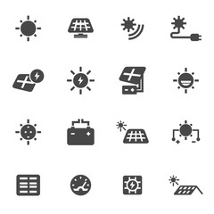 Sticker - Vector black solar energy icons set