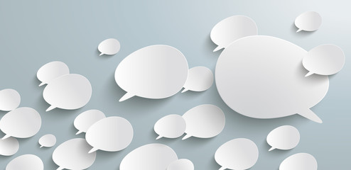 Wall Mural - bevel speech bubbles header infographic