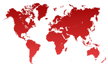 Wall Mural - red world map - stock vector
