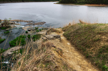 Natural spilway between two large lakes