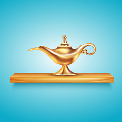 Poster - Aladdin Lamp On Pedestal Composition