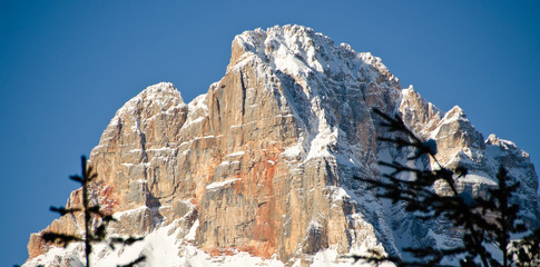 Sticker - Snowy Landscape of Dolomites Mountains during Winter