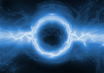 Blue lightning, abstract plasma background