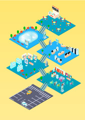 Wall Mural - Shopping Mall Isometric Infographics 