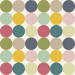 Poster - Vector seamless geometric pattern with circles in retro style.