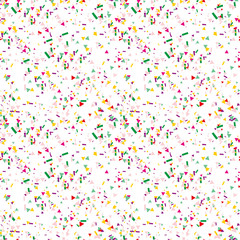 Poster - Party celebration confetti with small triangles and stripes pattern.
