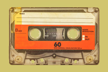 Wall Mural - retro styled image of a compact cassette