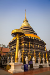 Pagoda at Wat Phra That Lampang Luang. Lanna style temple, Lampang province Thailand