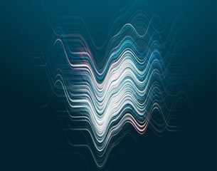 Fototapete - vector illustration of abstract blue wave background