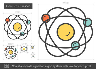 Wall Mural - Atom structure line icon.