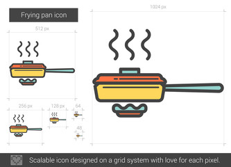 Wall Mural - Frying pan line icon.