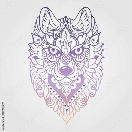 plemienny-etniczny-wilk-szczegolowy-kolorowy-ornamentacyjny-wzor-reka-rysujaca