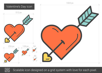 Poster - valentine day line icon.