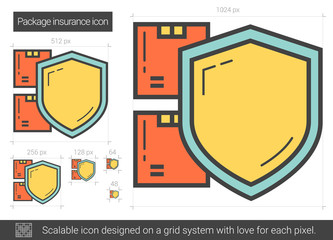 Canvas Print - Package insurance line icon.