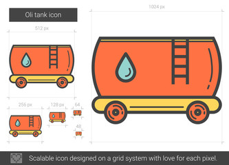 Sticker - Oil tank line icon.