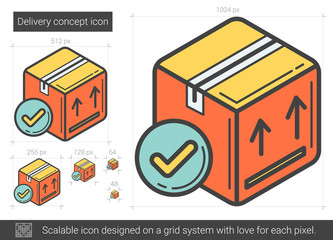 Poster - Delivery concept line icon.