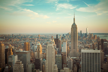 Wall Mural - Vintage toned view  New York City from midtown Manhattan