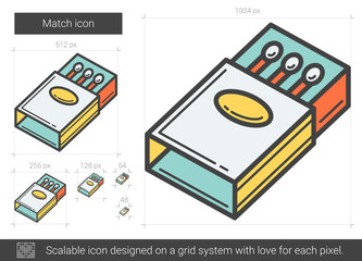 Canvas Print - Match line icon.