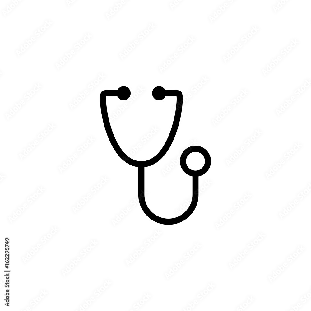 thin line stethoscope icon on white background - obrazy, fototapety, plakaty 