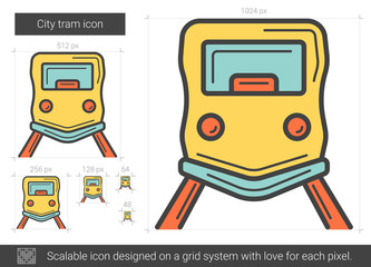 Canvas Print - City tram line icon.