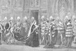Queen Victoria opening Parliament. Date: 1886