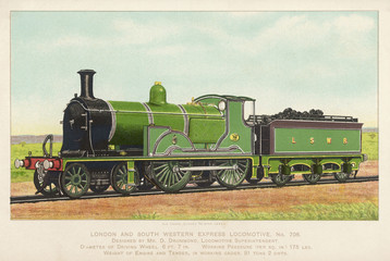 Wall Mural - London and Swr Loco 706. Date: 1899