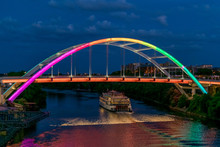 General Jackson Showboat Passing Under Rainbow Bridge
