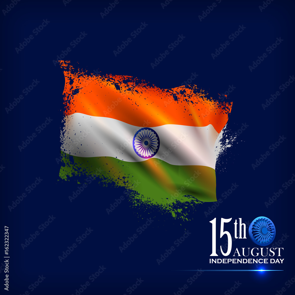 Indian Flag on Happy Independence Day of India background Stock Vector ...