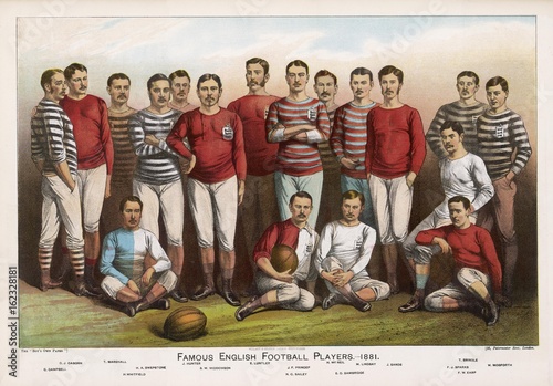 Fotografie, Obraz English football players in team picture. Date: 1881