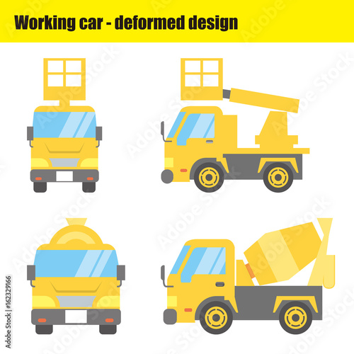 働く車のイラスト 高所作業車 ミキサー車 Buy This Stock Vector And Explore Similar Vectors At Adobe Stock Adobe Stock