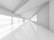 © polesnoy - Abstract modern architecture background, empty white open space interior. 3D rendering