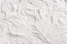 White Decorative Abstract Plaster Texture With Waves And Surf.