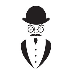 Wall Mural - retro gentleman vector icon.