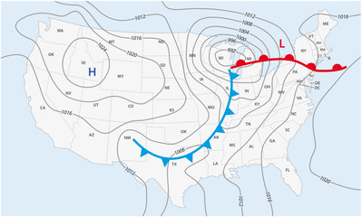 imaginary weather map of the united states of america