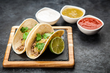 Mexican tacos with beef