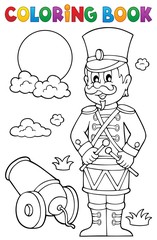 Wall Mural - Coloring book retro soldier