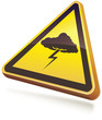 Yellow Thunderstorm Warning Sign (3D)