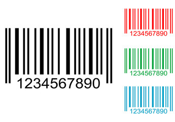 Icono plano codigo de barras varios colores