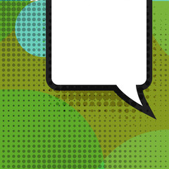 Poster - Blank comic balloon template. Clear comics colorful speech bubbles halftone dot background style pop art. Text dialog empty cloud creative idea conversation pattern sketch explosion.