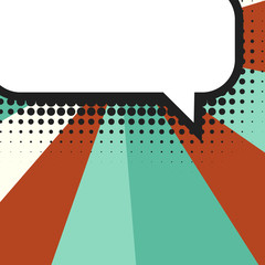 Poster - Blank comic balloon template. Clear comics colorful speech bubbles halftone dot background style pop art. Text dialog empty cloud creative idea conversation pattern sketch explosion.