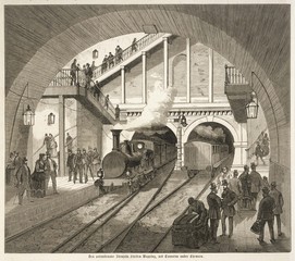 Wall Mural - Thames Railway Tunnel. Date: 1870
