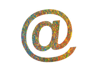 Fototapete - Colorful painted email symbol isolated on white with clipping path