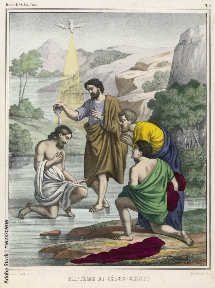 Jesus Baptised by John Stock Photo | Adobe Stock