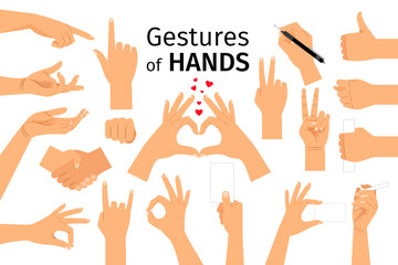 colored hand gesture set