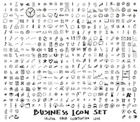 Business doodles sketch vector ink eps10