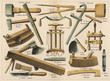 Various cooper's tools. Date: 1875