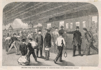 Wall Mural - First Underground Train. Date: 10 January 1863